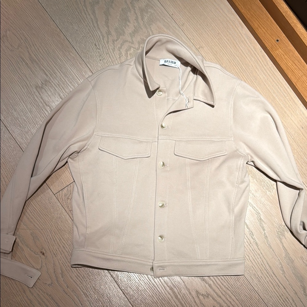 Blue & Cream Beige Jacket, M